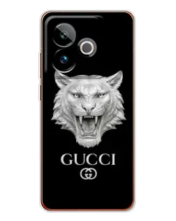 Чехол для Realme GT 7 с картинкой «Gucci — серебряный лев»