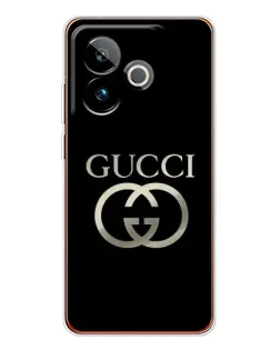 Чехол для Realme GT 7 с картинкой «Gucci — золото на черном»