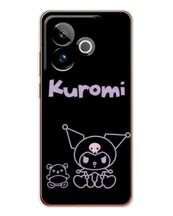 Чохол для Realme GT 7 з картинкою «Kuromi — чорний мінімалізм»