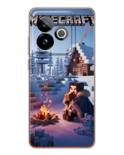 Чехол для Realme GT 7 с картинкой «Зимний Minecraft» Чехол для Realme GT 7 с картинкой «Зимний Minecraft»