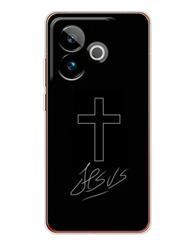 Чехол для Realme GT 7 с картинкой «Графический крест Jesus» Чехол для Realme GT 7 с картинкой «Графический крест Jesus»