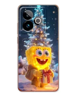 Чехол для Realme GT 7 с картинкой «Рождественский Спанч Боб»