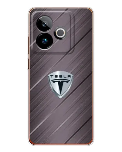 Чехол для Realme GT 7 с картинкой «Металлическая текстура Tesla» Чехол для Realme GT 7 с картинкой «Металлическая текстура Tesla»