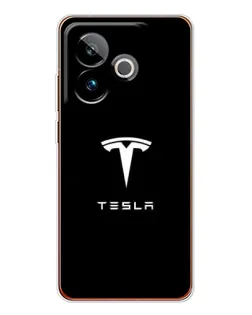 Чехол для Realme GT 7 с картинкой «Tesla White Logo»