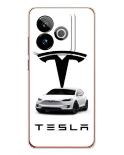 Чехол для Realme GT 7 с картинкой «Tesla White Style»