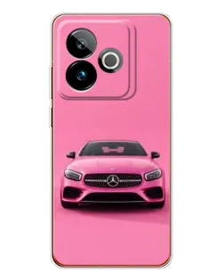 Чехол для Realme GT 7 с картинкой «Розовый Mercedes AMG»