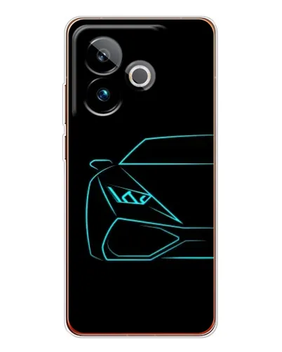 Чехол для Realme GT 7 с картинкой «Голубой силуэт Lamborghini»