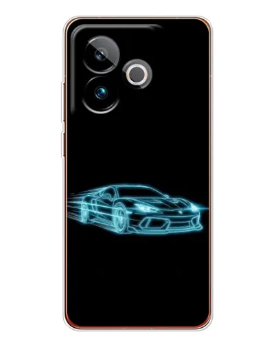 Чехол для Realme GT 7 с картинкой «Неоновый контур Lamborghini»