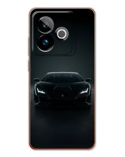 Чехол для Realme GT 7 с картинкой «Черный Lamborghini Aventador»