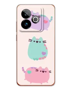 Чехол для Realme GT 7 с картинкой «Pusheen трио»