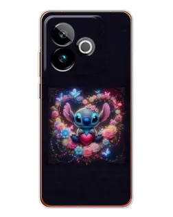 Чехол для Realme GT 7 с картинкой «Stitch в цветах»