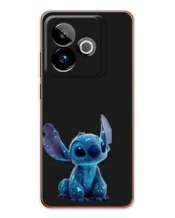 Чехол для Realme GT 7 с картинкой «Стич на черном»