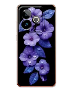 Чохол для Realme GT 7 з картинкою «Фіолетові квіти з росою»