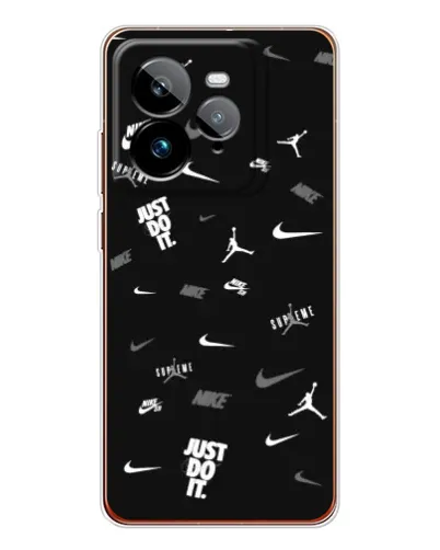 Чехол для Realme GT 7Pro с картинкой «Nike Black Pattern»