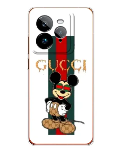 Чехол для Realme GT 7Pro с картинкой «Микки Маус Gucci — полосы»