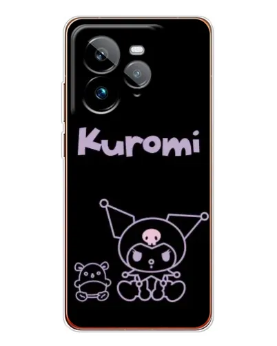 Чехол для Realme GT 7Pro с картинкой «Kuromi — черный минимализм»