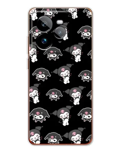 Чехол для Realme GT 7Pro с картинкой «Черный паттерн Kuromi»