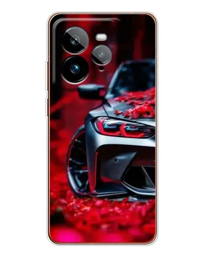 Чехол для Realme GT 7Pro с картинкой «Спортивная BMW и цветы»
