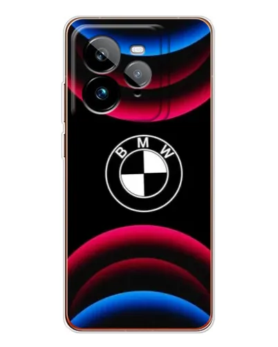 Чехол для Realme GT 7Pro с картинкой «Логотип BMW и неоновые дуги»