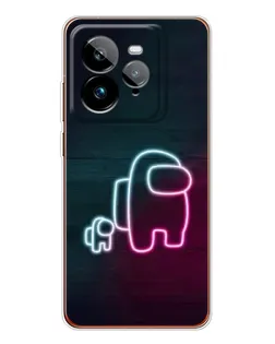 Чехол для Realme GT 7Pro с картинкой «Among Us неон-арт»