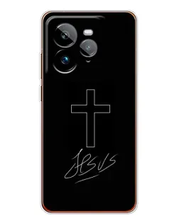 Чохол для Realme GT 7Pro з картинкою «Графічний хрест Jesus»