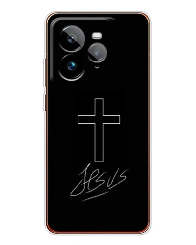 Чехол для Realme GT 7Pro с картинкой «Графический крест Jesus» Чехол для Realme GT 7Pro с картинкой «Графический крест Jesus»