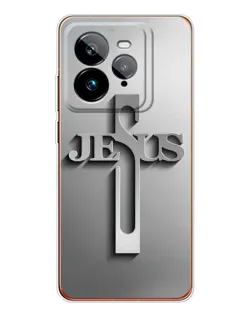 Чохол для Realme GT 7Pro з картинкою «Металевий хрест Jesus»
