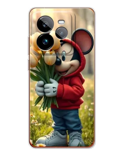 Чехол для Realme GT 7Pro с картинкой «Микки с тюльпанами»