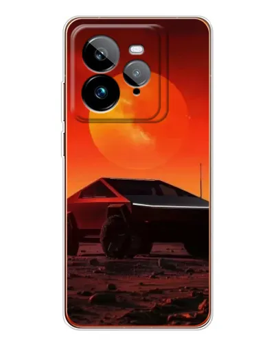 Чехол для Realme GT 7Pro с картинкой «Cybertruck на Марсе»