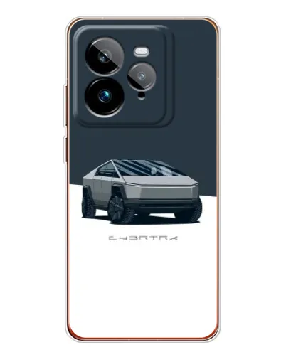 Чехол для Realme GT 7Pro с картинкой «Серебристый Cybertruck Tesla»