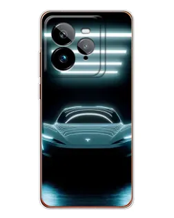 Чехол для Realme GT 7Pro с картинкой «Tesla в неоне»