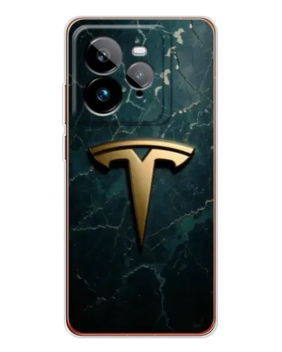 Чехол для Realme GT 7Pro с картинкой «Мраморная Tesla Gold»