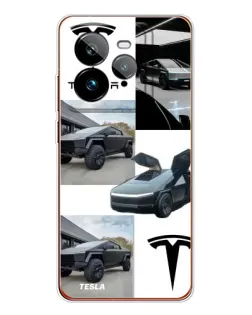 Чехол для Realme GT 7Pro с картинкой «Коллаж Cybertruck Tesla»