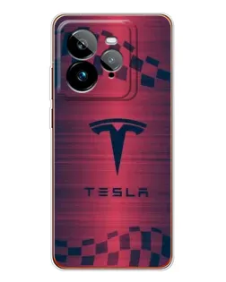 Чехол для Realme GT 7Pro с картинкой «Тесла красный карбон»