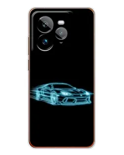 Чехол для Realme GT 7Pro с картинкой «Неоновый контур Lamborghini»