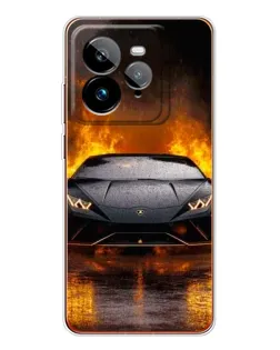 Чехол для Realme GT 7Pro с картинкой «Lamborghini в огне»