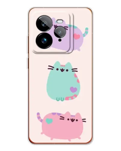 Чохол для Realme GT 7Pro з картинкою «Pusheen тріо»