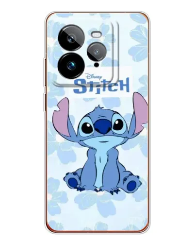 Чехол для Realme GT 7Pro с картинкой «Stitch среди цветов»