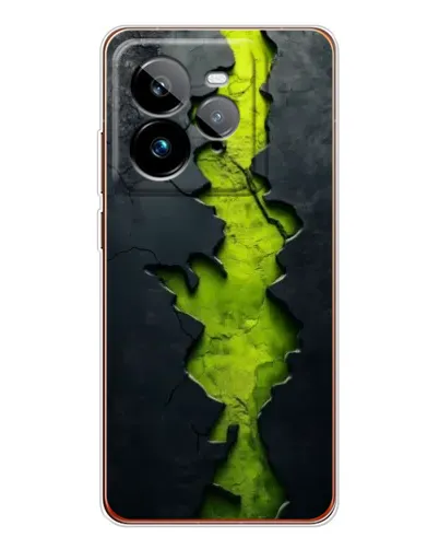 Чехол для Realme GT 7Pro с картинкой «Салатовый разлом скалы»