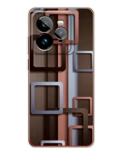 Чохол для Realme GT 7Pro з картинкою «Коричневі об'ємні квадрати»