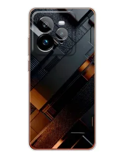Чехол для Realme GT 7Pro с картинкой «Черные геометрические блоки»