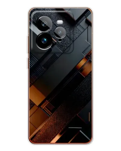 Чехол для Realme GT 7Pro с картинкой «Черные геометрические блоки»