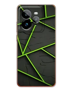 Чехол для Realme GT 7Pro с картинкой «Зеленые геометрические линии»