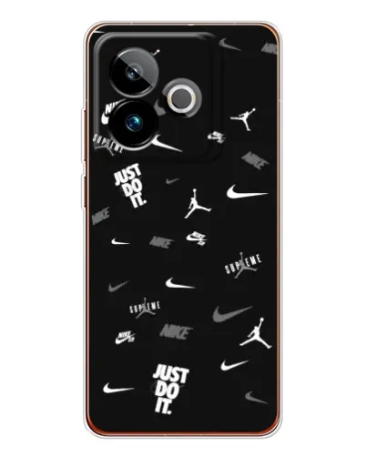 Чохол для Realme GT 7T з картинкою «Nike Black Pattern»
