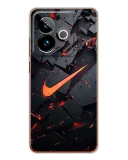 Чехол для Realme GT 7T с картинкой «Nike — эффект разломов»