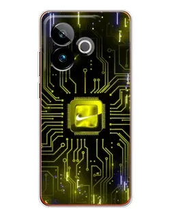 Чехол для Realme GT 7T с картинкой «Nike — золотая искра»