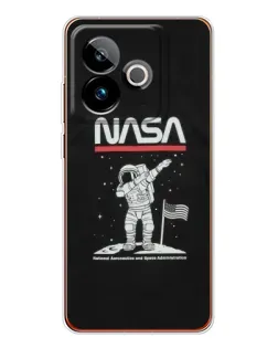 Чохол для Realme GT 7T з картинкою «NASA — крокуємо по Місяцю»
