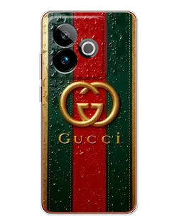 Чохол для Realme GT 7T з картинкою «Gucci — фірмова смуга та золото»