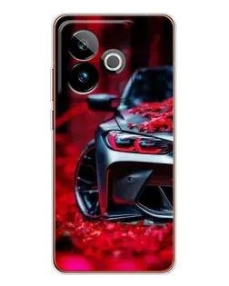 Чохол для Realme GT 7T з картинкою «Спортивна BMW та квіти»