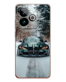 Чохол для Realme GT 7T з картинкою «BMW у зимовому лісі»